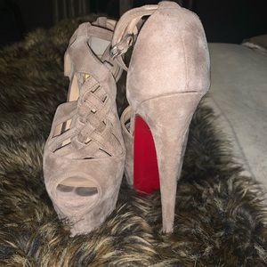 Christian Louboutin Brown Carlata Suede Platforms